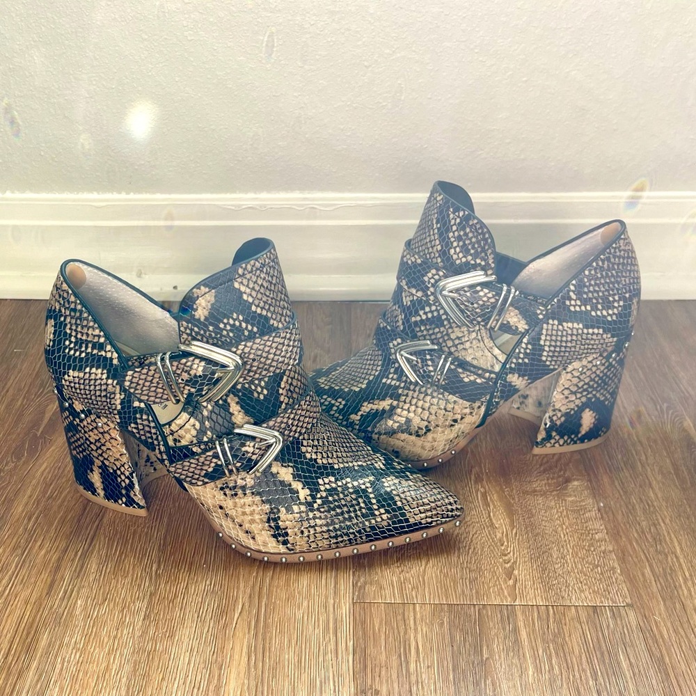 Snake Print Booties - 8